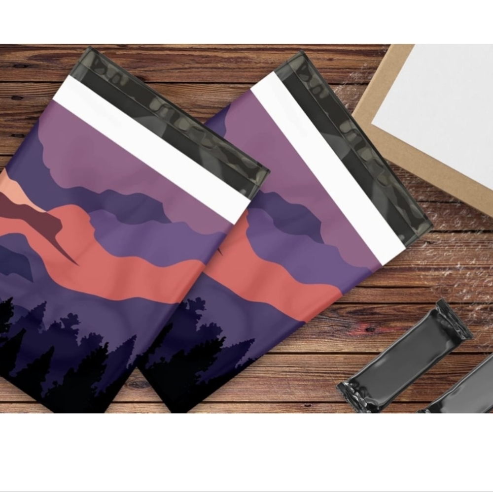 Sunset Mountains Poly Mailers 10in X 13in New 5 Pack